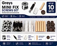Minifix | Cam-lock, Rotor Screw, Bush, Dowel, Brown Caps set | Pack of 10