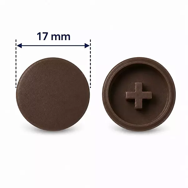 PVC Minifix Caps | Brown | Pack of 10