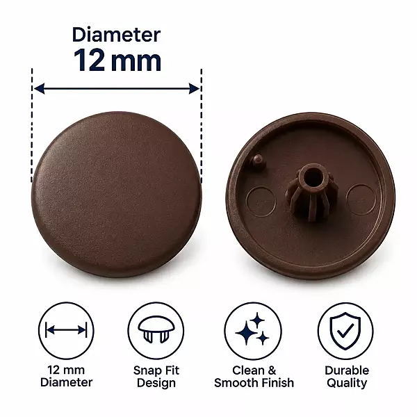 PVC Screw Caps | Dark Brown | Pack of 25
