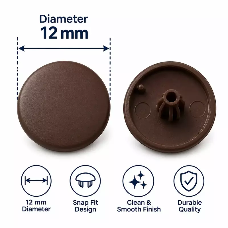 PVC Screw Caps | Dark Brown | Pack of 25