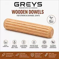 8mm x 40mm Wooden Dowel | Pack of 20