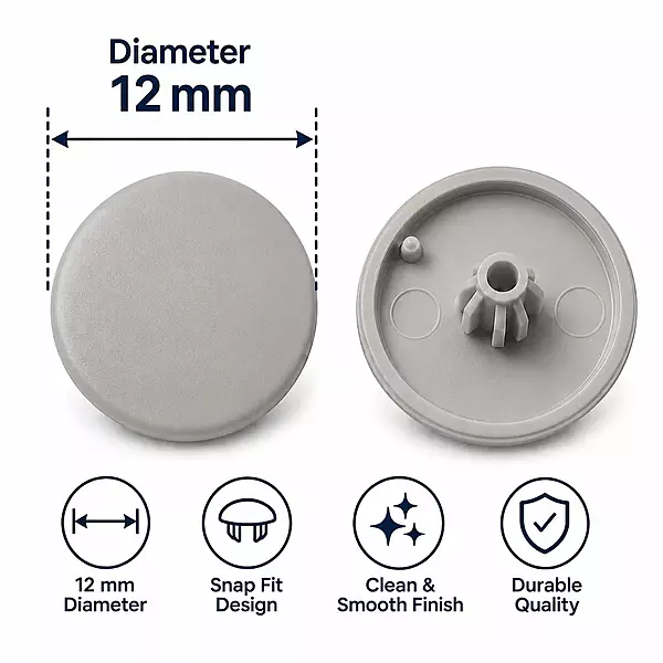 PVC Screw Caps | Ash Grey | Pack of 25