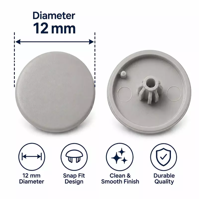 PVC Screw Caps | Ash Grey | Pack of 25