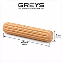 8mm x 40mm Wooden Dowel | Pack of 20