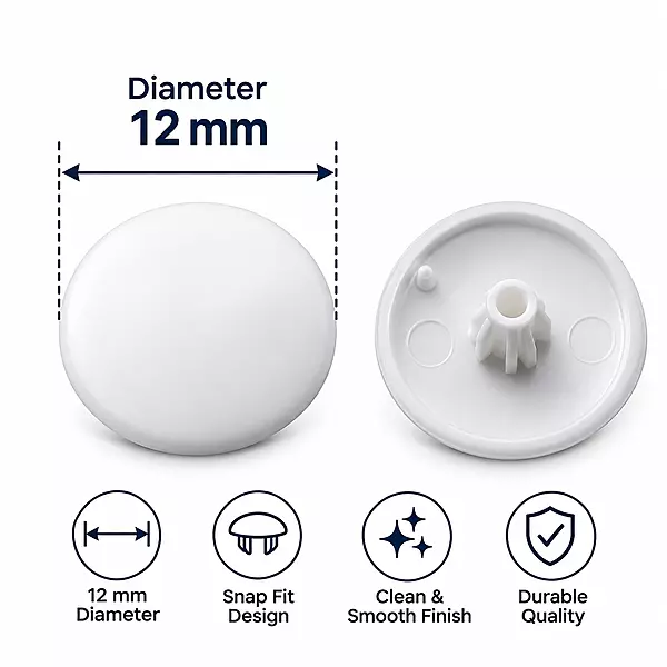 PVC Screw Caps | White | Pack of 25