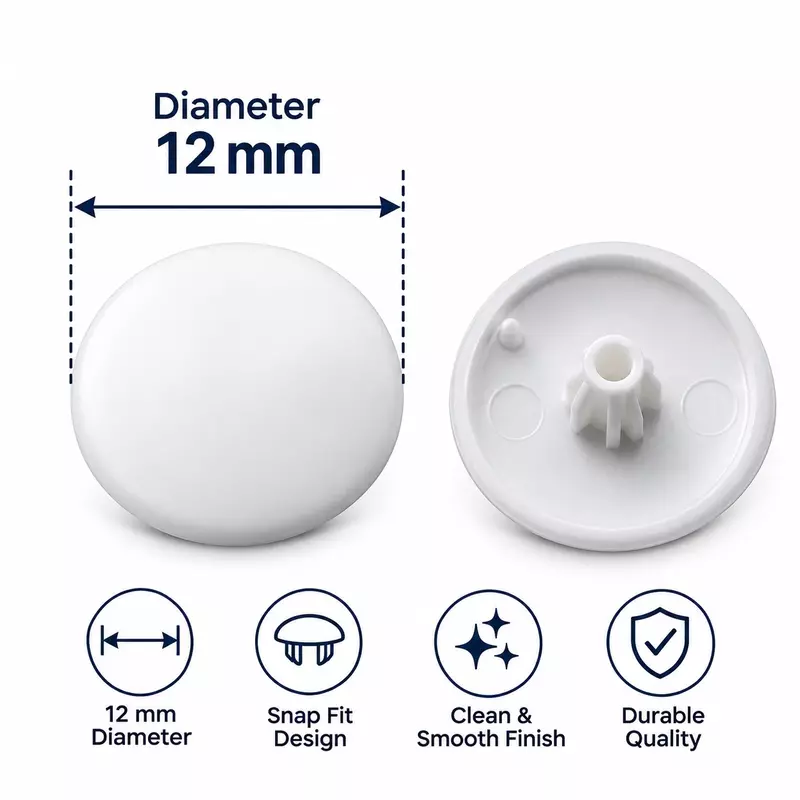 PVC Screw Caps | White | Pack of 25