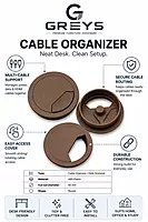 Wire Manager, Desk Grommet, Cable Organizer for Table | Pack of 1 | Brown