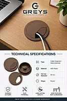 Wire Manager, Desk Grommet, Cable Organizer for Table | Pack of 1 | Brown
