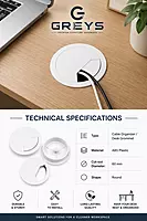 Wire Manager, Desk Grommet, Cable Organizer for Table | Pack of 1 | White
